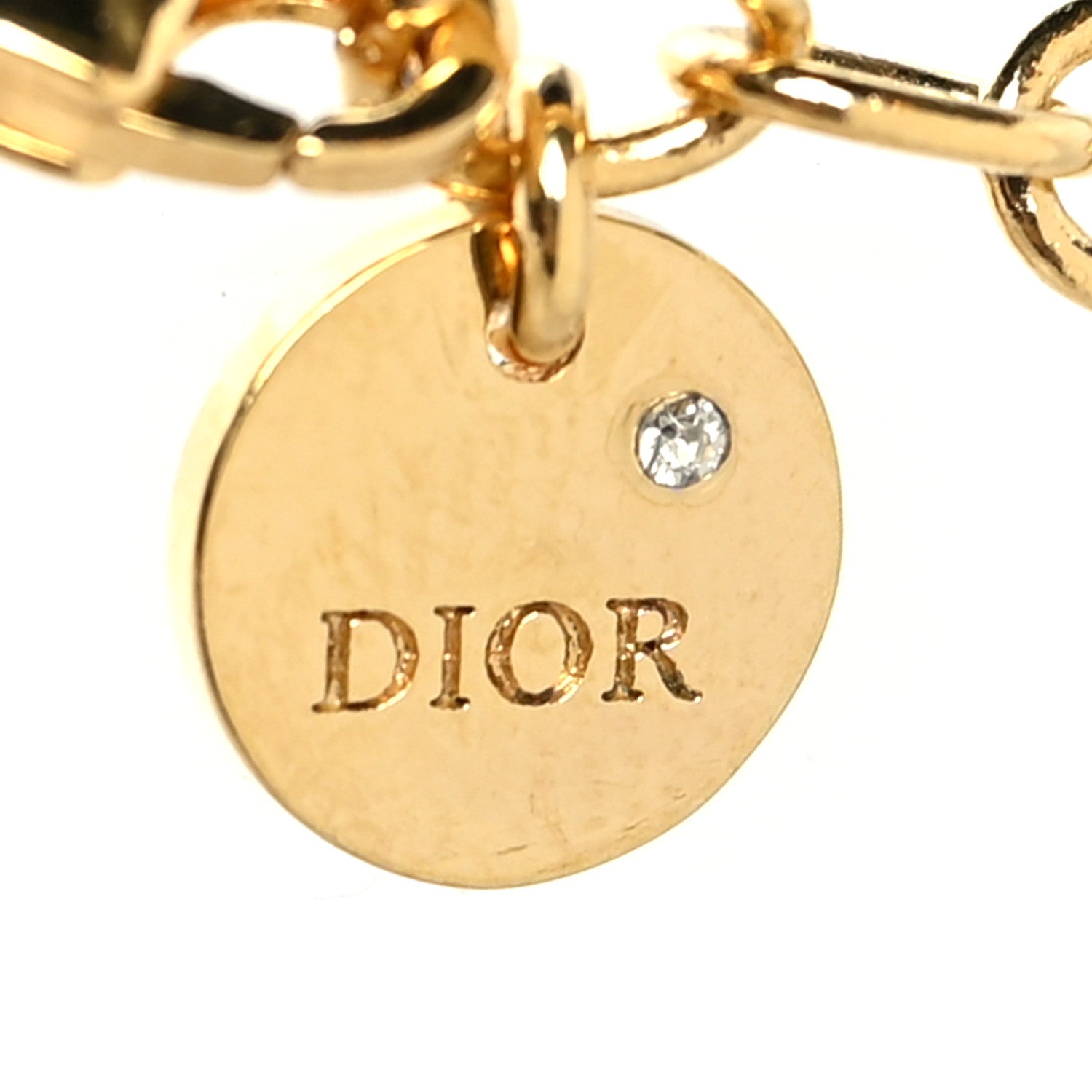 Christian Dior Metal Dioramour Necklace Gold Red 5 of 5