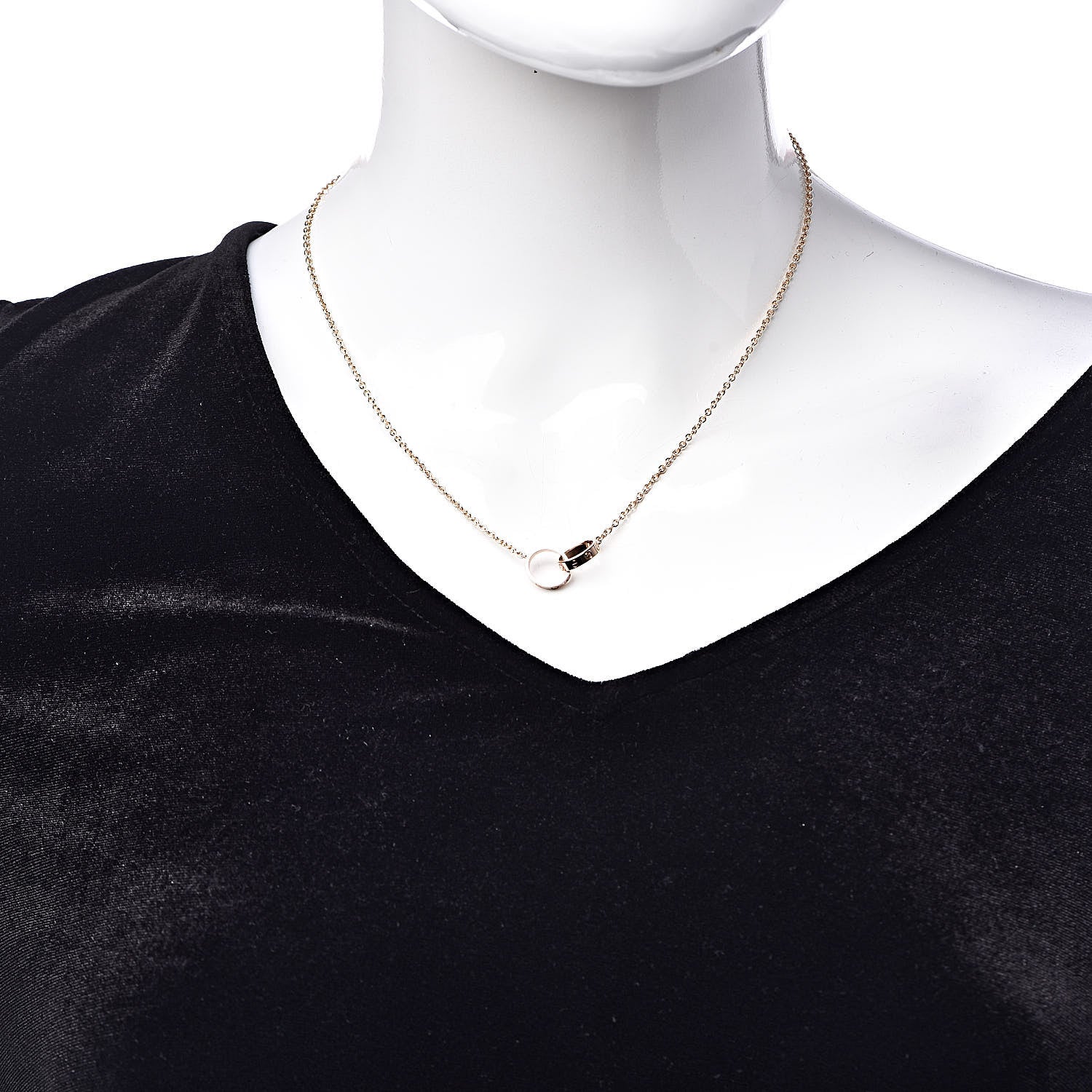 Cartier 18K Pink Gold Interlocking LOVE Necklace 2 of 7