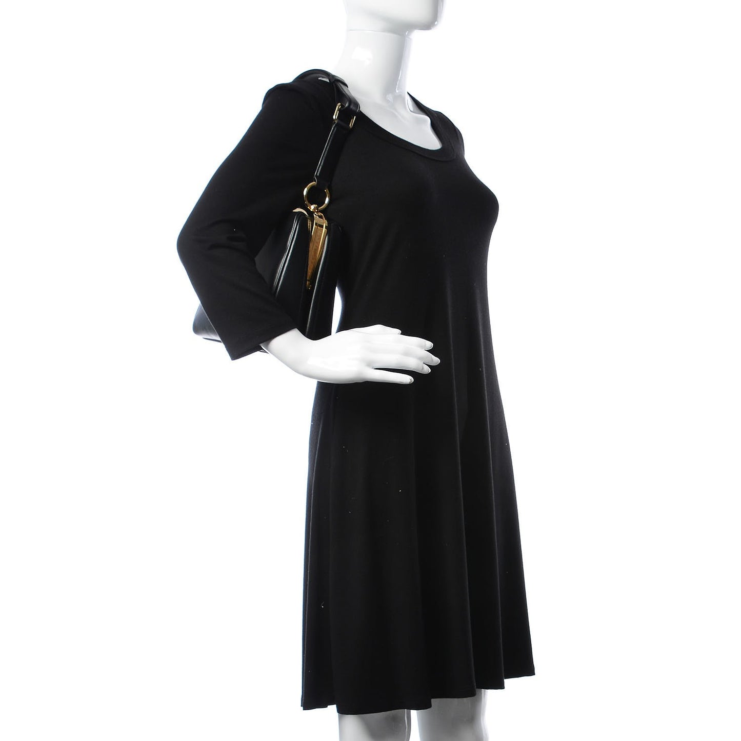 Calfskin Agata Shoulder Bag Black