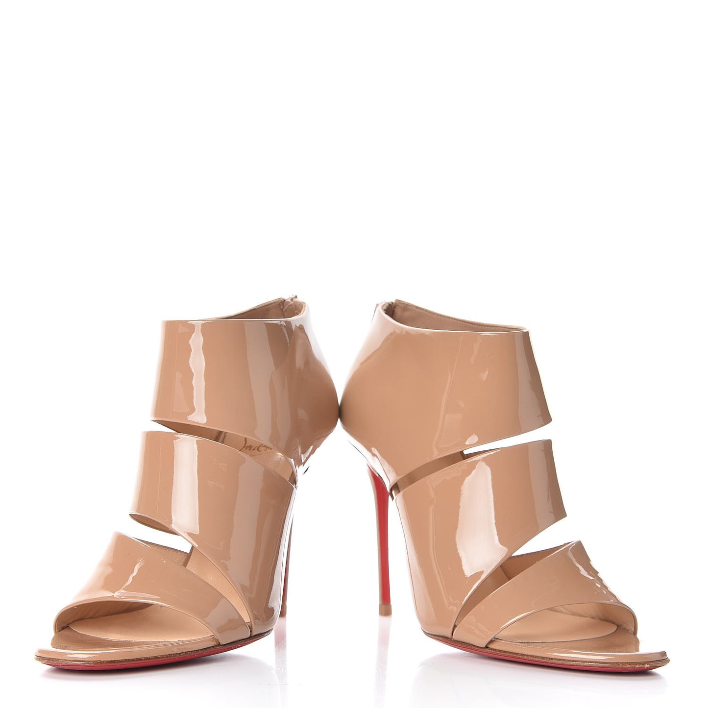 Patent Cachottiere 100 Peep Toe Booties 35.5 Soft Nude