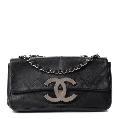Chanel Lambskin Diamond Stitched CC East West Flap Black 1 of 12