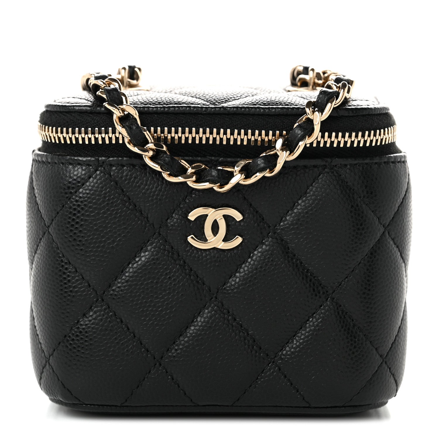 Chanel Caviar Quilted Mini Vanity Case With Chain Black 1 of 10