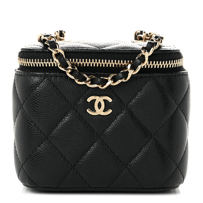Chanel Caviar Quilted Mini Vanity Case With Chain Black 1 of 10