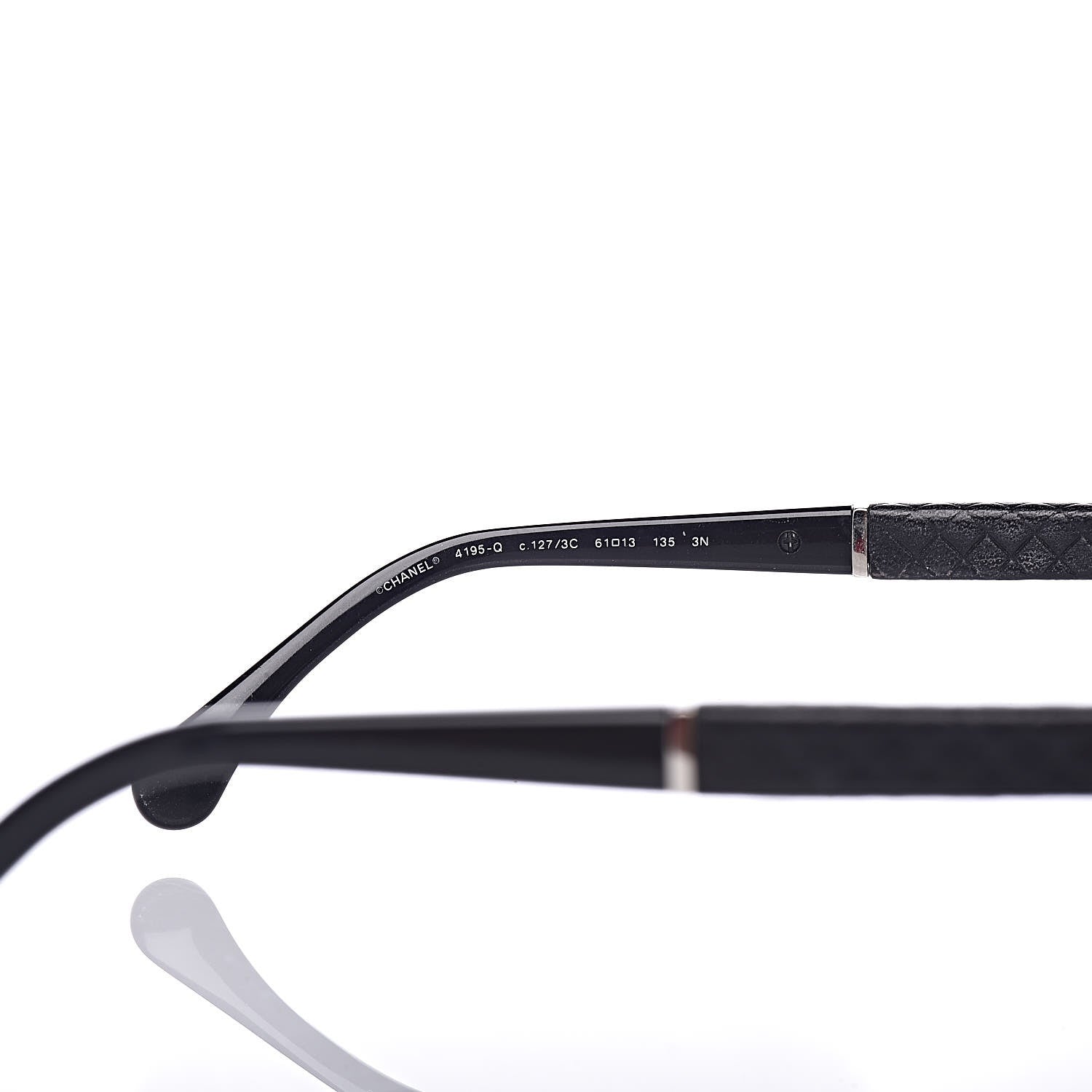 Chanel Lambskin Quilted CC Aviator Sunglasses 4195-Q Black 5 of 7