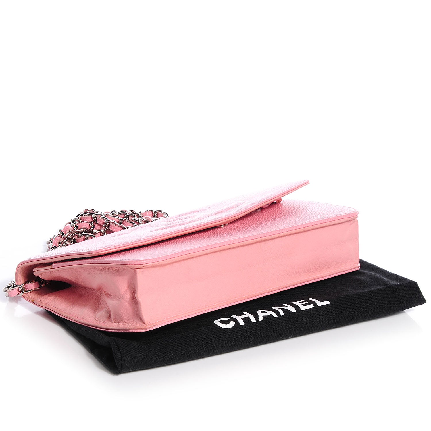 Chanel Caviar Timeless CC Wallet on Chain WOC Pink 4 of 8