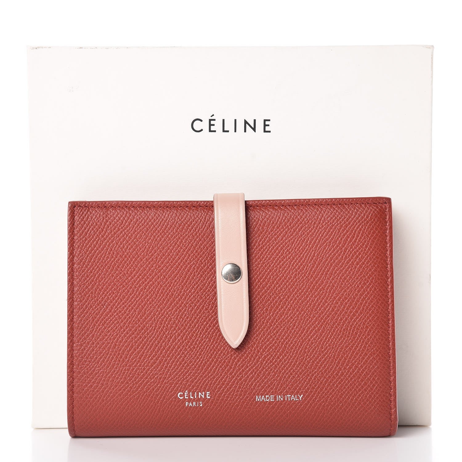 Celine Grained Calfskin Medium Multifunction Strap Wallet Rust 8 of 8