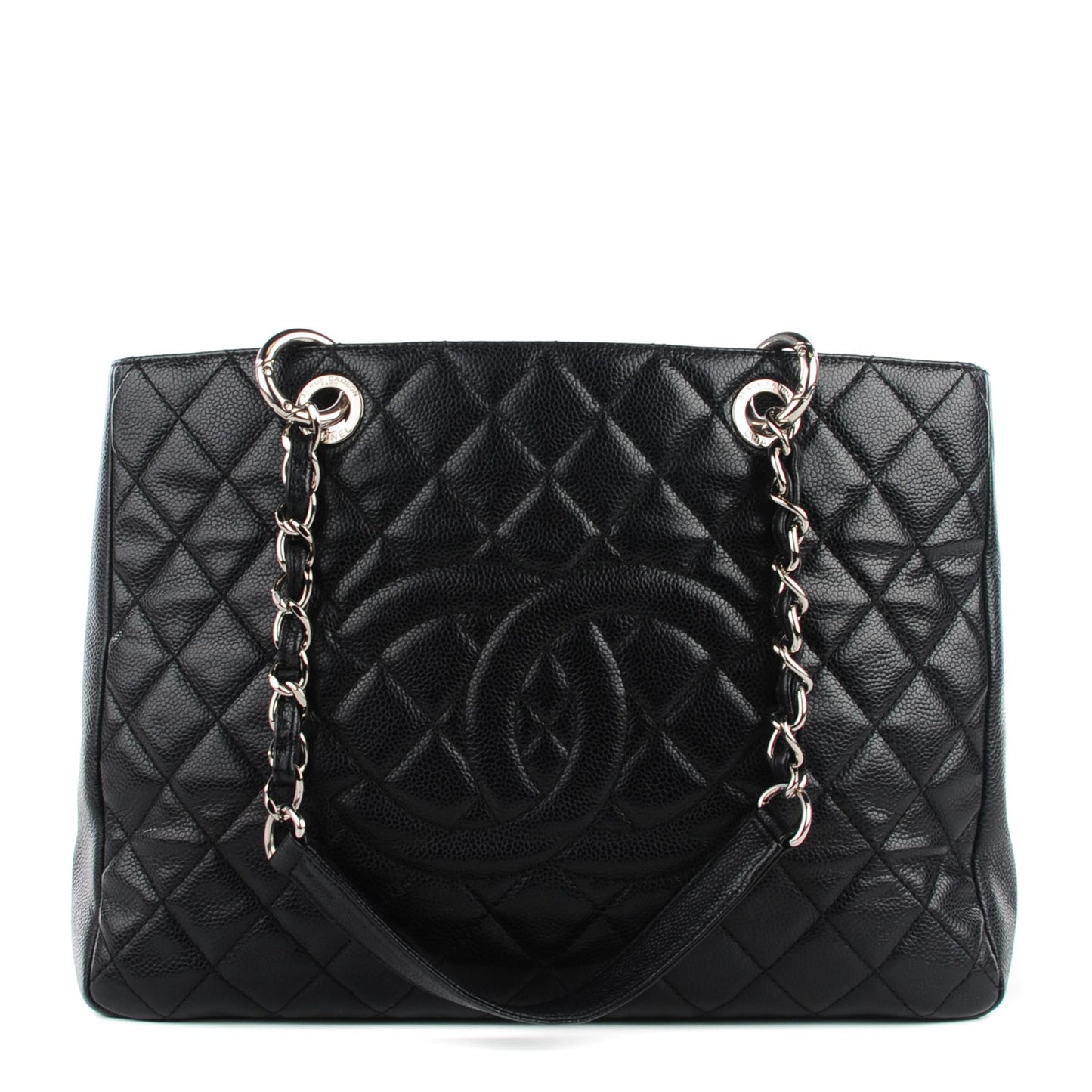 Caviar Quilted Grand Shopping Tote GST Black