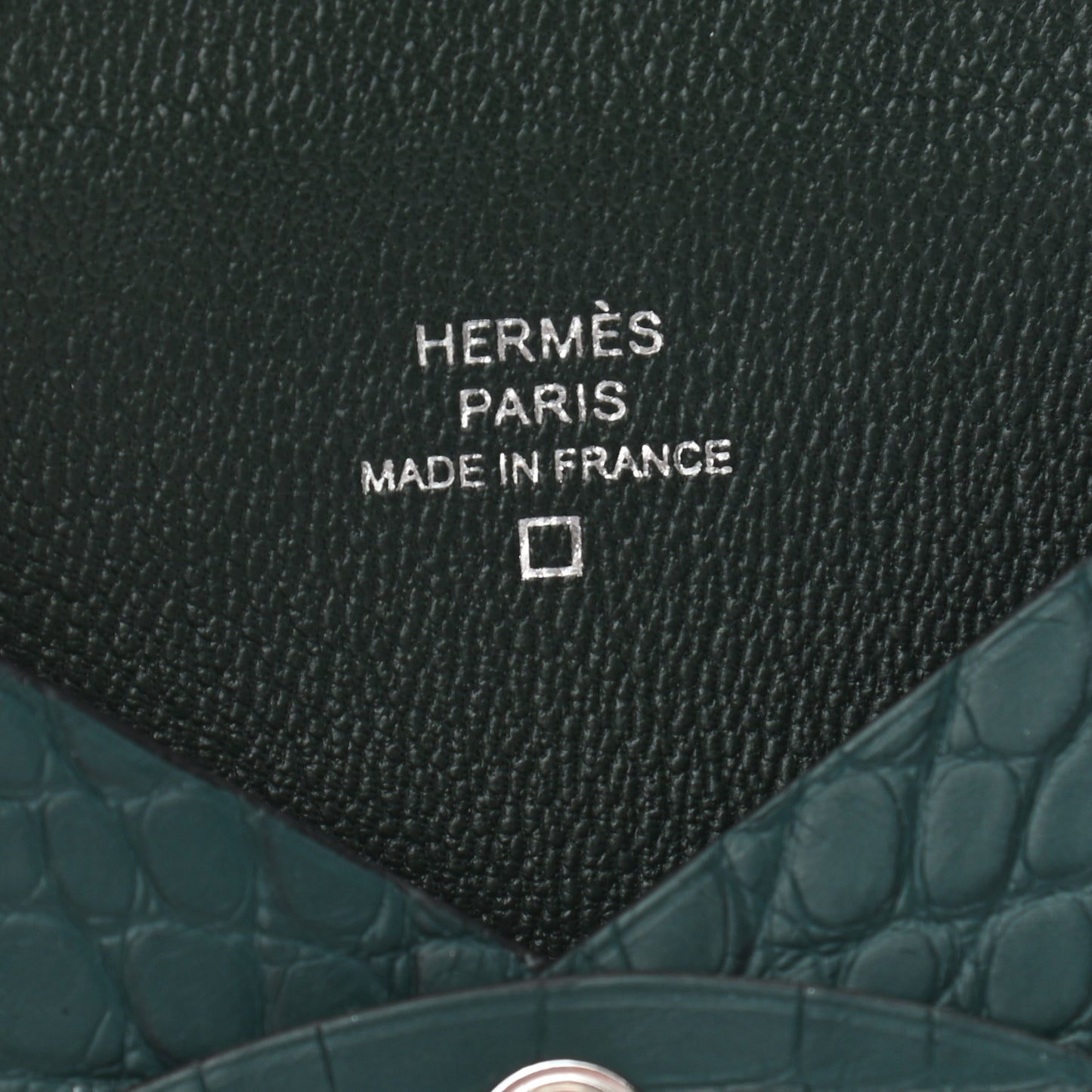 Matte Alligator Calvi Card Case Vert Cypress