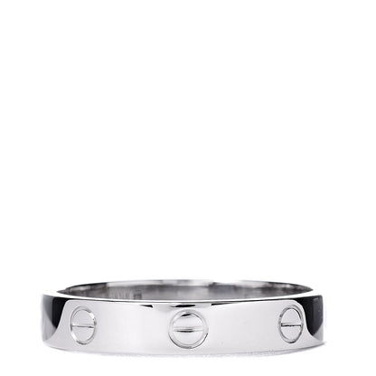 Cartier 18K White Gold 3.5mm LOVE Wedding Band Ring 62 10 3 of 5