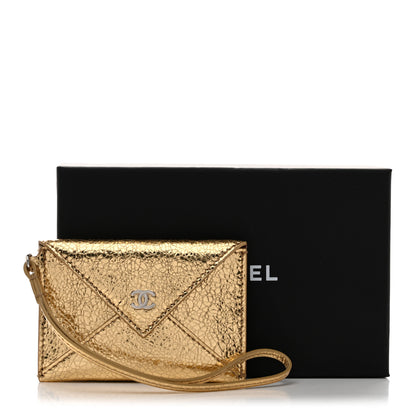 Chanel Metallic Lambskin Card Holder With Strap Gold 8 of 8