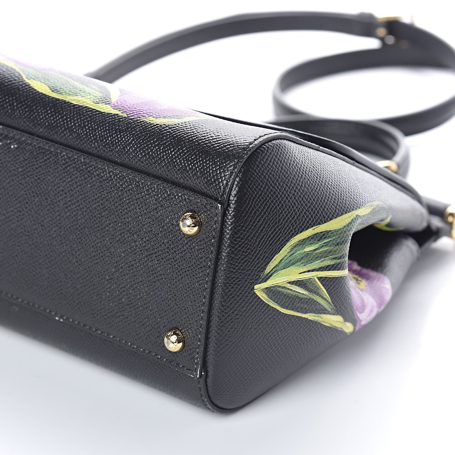 Dolce & Gabbana Dauphine Tulip Print Medium Miss Sicily Satchel Black 9 of 9