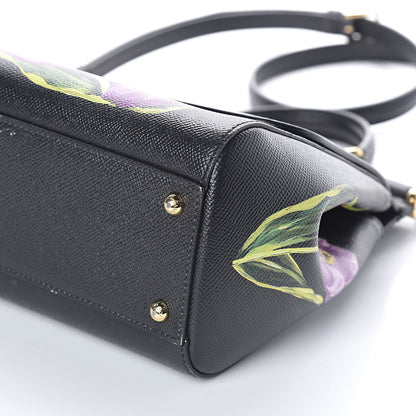 Dolce & Gabbana Dauphine Tulip Print Medium Miss Sicily Satchel Black 9 of 9