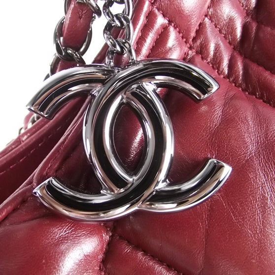 Lambskin Large In and Out Tote Red
