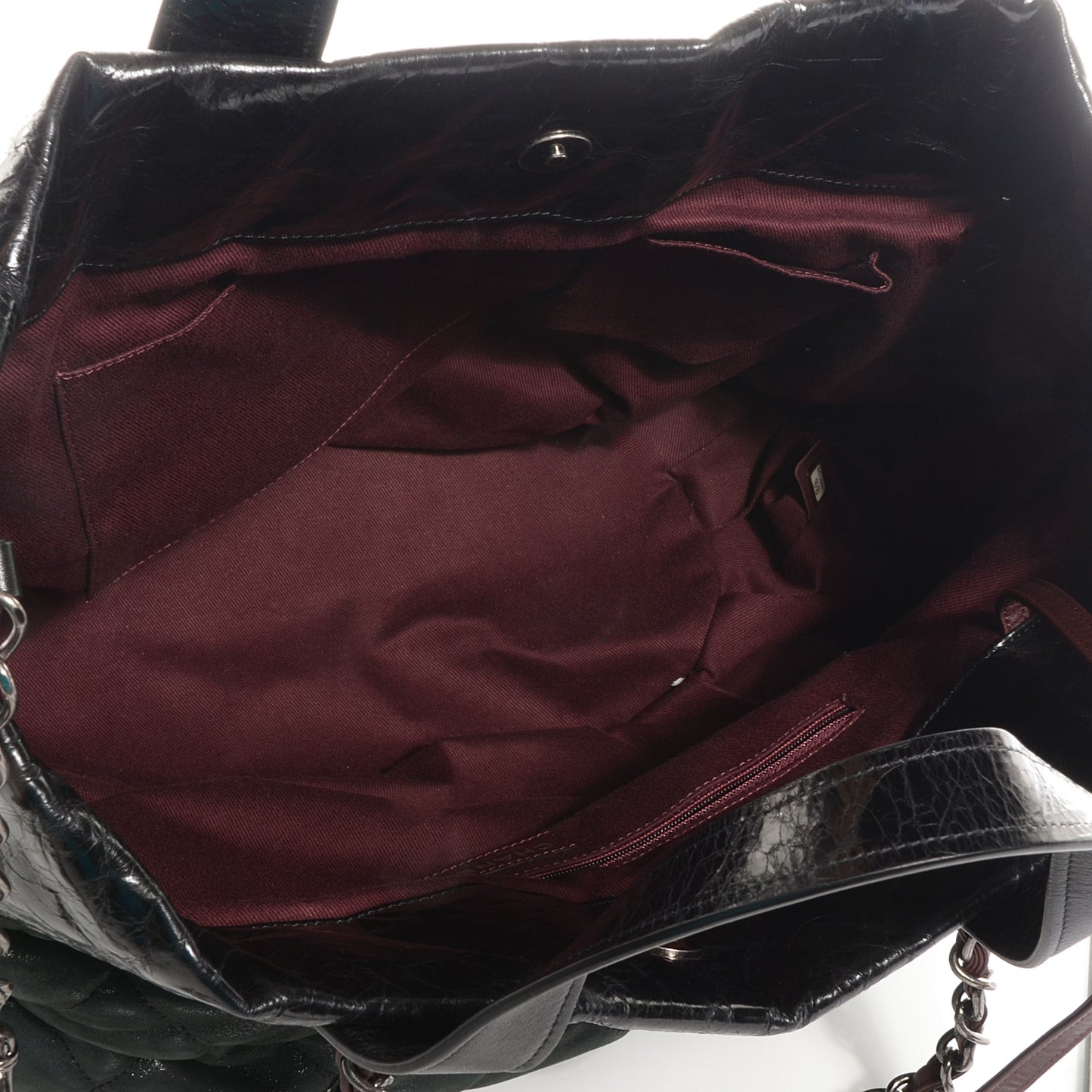 Iridescent Calfskin Large In The Mix Tote Black