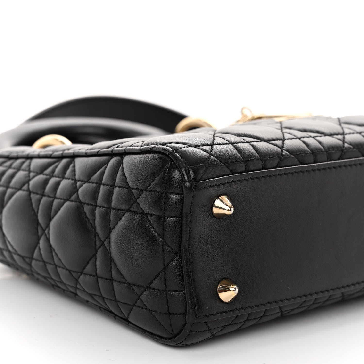 Christian Dior CHRISTIAN DIOR Lambskin Cannage Small My ABCDior Lady Dior Black 8 of 9