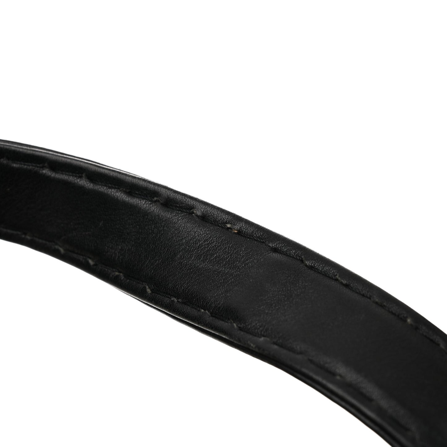 Calfskin Contrast Stitch Surpique Bowler Black