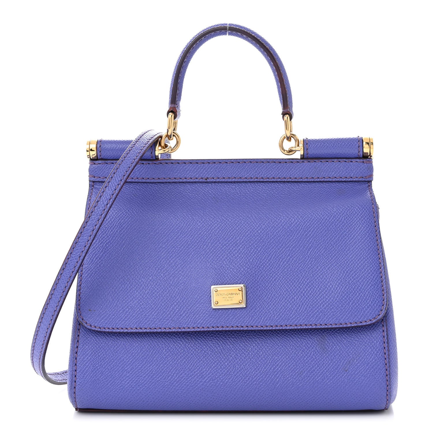 Dolce & Gabbana DOLCE &amp; GABBANA Dauphine Small Miss Sicily Satchel Purple 1 of 12