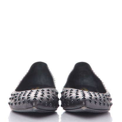 Saint Laurent Calfskin Studded Paris Ballerina Flats 37 Black 2 of 10