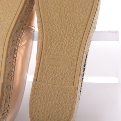 Saint Laurent Metallic Lambskin Monogram Espadrilles 39.5 Blush 8 of 11
