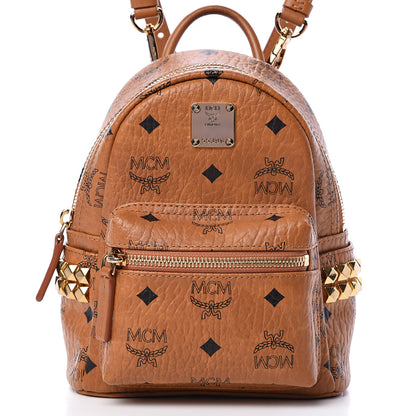 MCM Visetos Side Stud X-Mini Stark Backpack Cognac 9 of 11