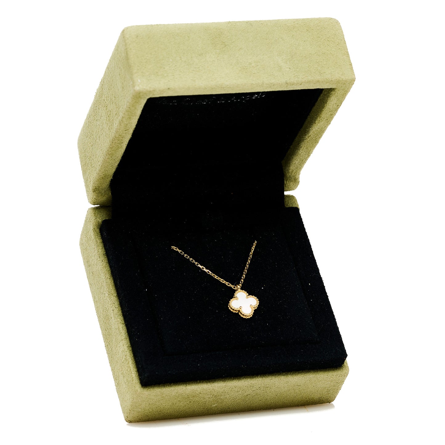 18K Yellow Gold Mother of Pearl Sweet Alhambra Pendant Necklace