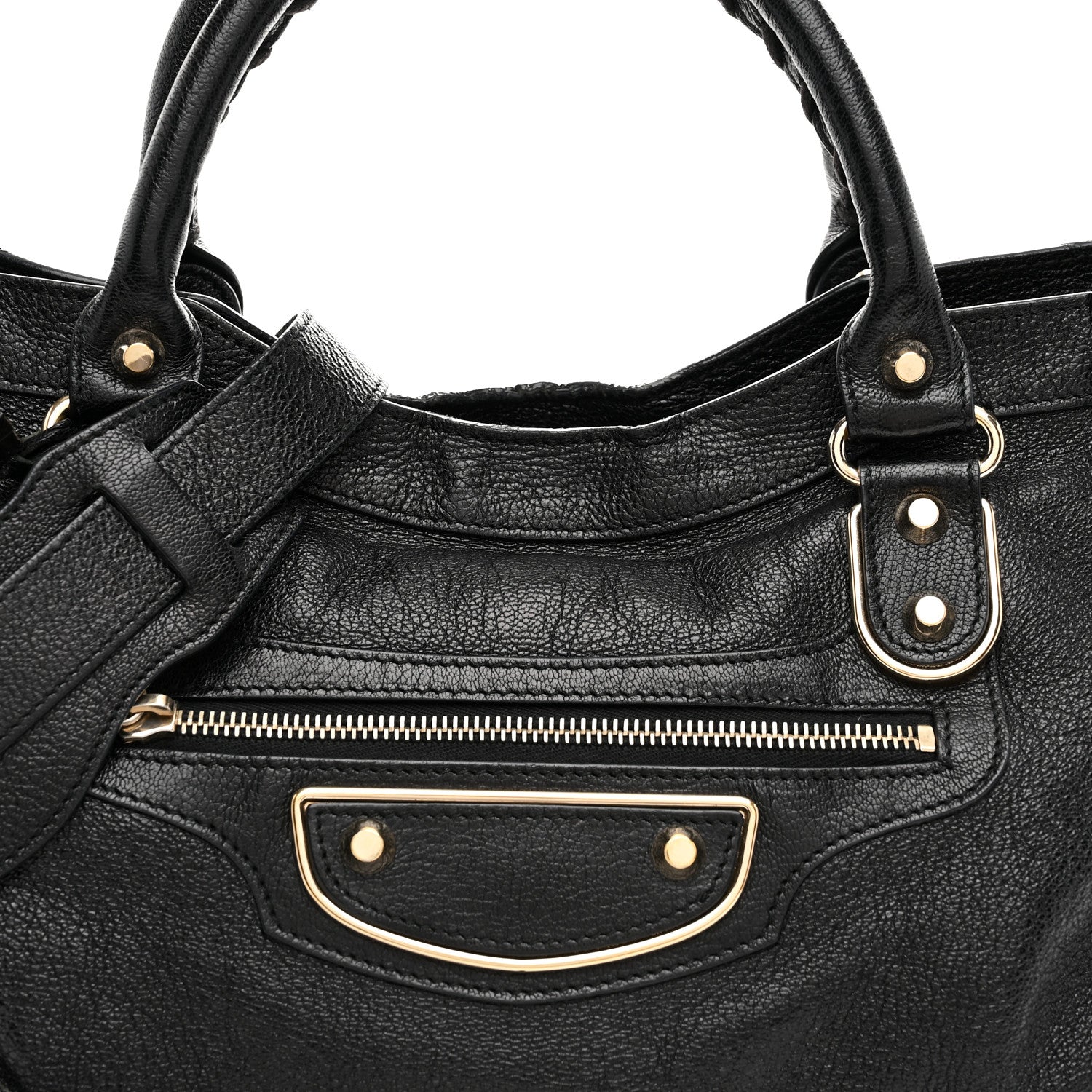 Balenciaga Chevre Gold Metallic Edge Hardware City Black 9 of 11