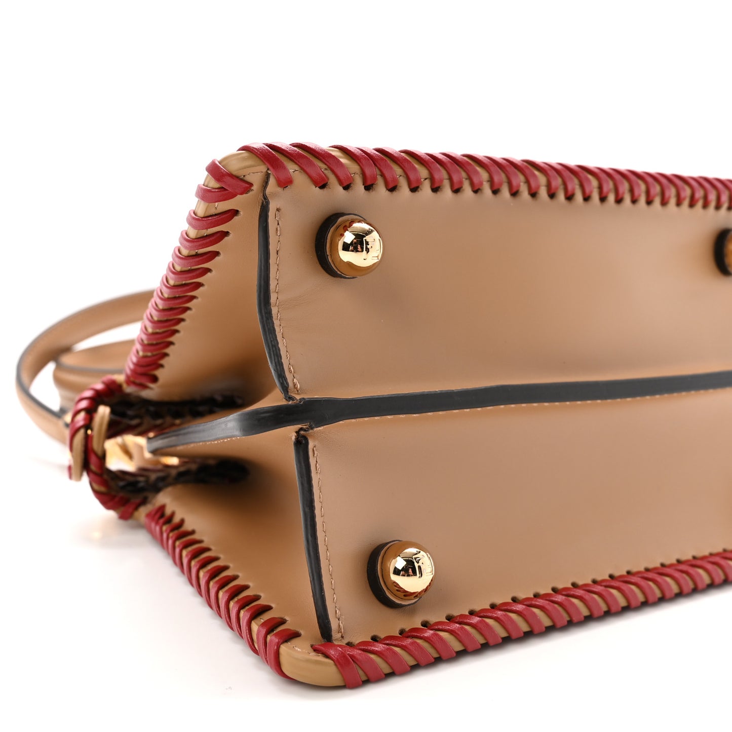 Vitello King Shiny Nappa Intreccio Petite Peekaboo I SEE U Satchel Miel Mogano Rosa Fragola