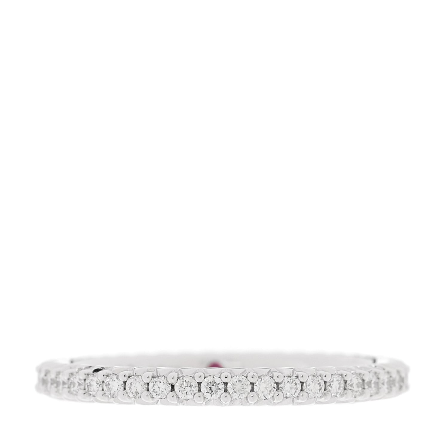 18K White Gold Diamond Micro Pave Eternity Band Ring 52 6