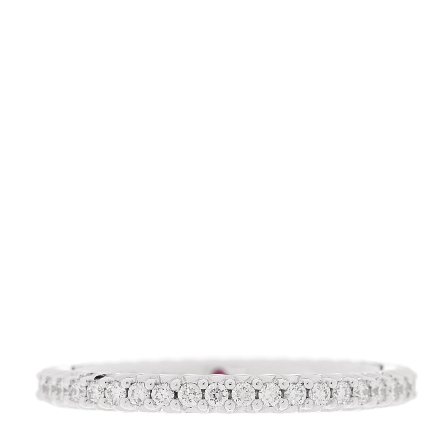 Roberto Coin 18K White Gold Diamond Micro Pave Eternity Band Ring 52 6 1 of 4