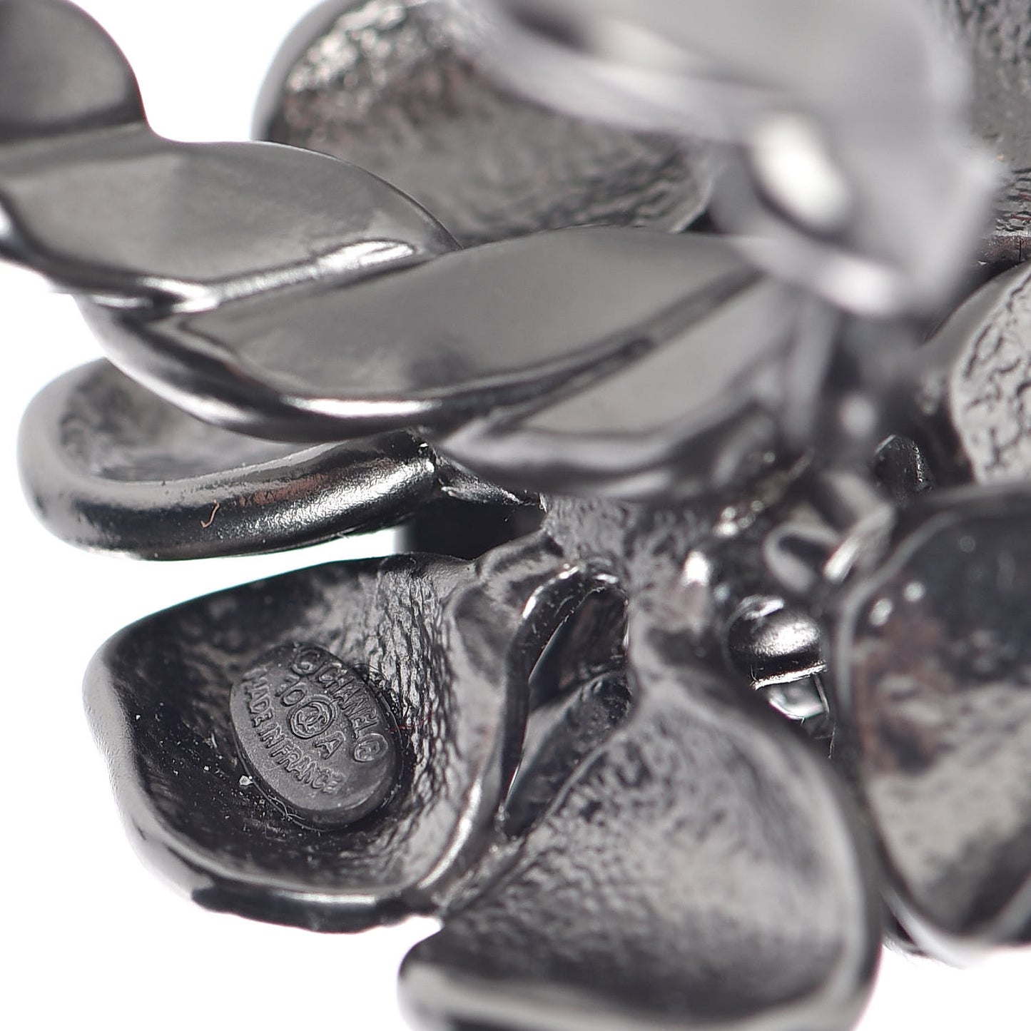 Enamel Ruthenium CC Camellia Ring 6.5 Black