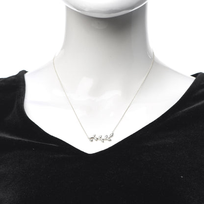 Tiffany Sterling Silver Paloma Picasso Olive Leaf Vine Pendant Necklace 2 of 6