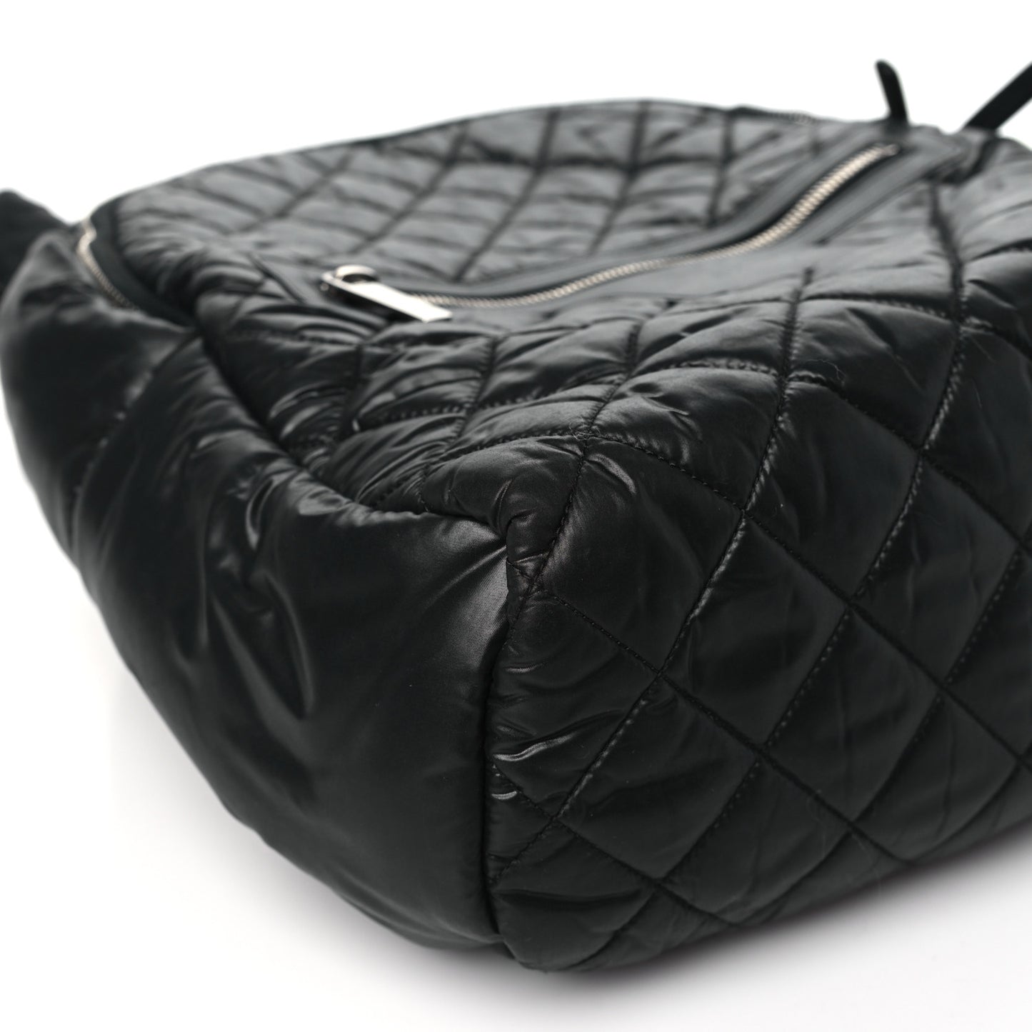 Nylon Quilted Coco Cocoon Backpack Black