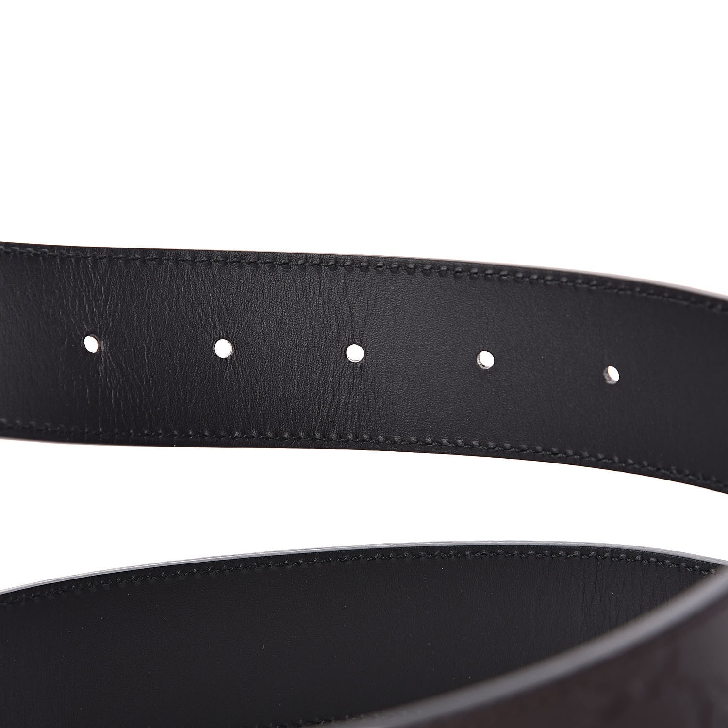 Gucci Guccissima Signature Interlocking G Reversible 37mm Belt 80 32 Black Cocoa 4 of 5