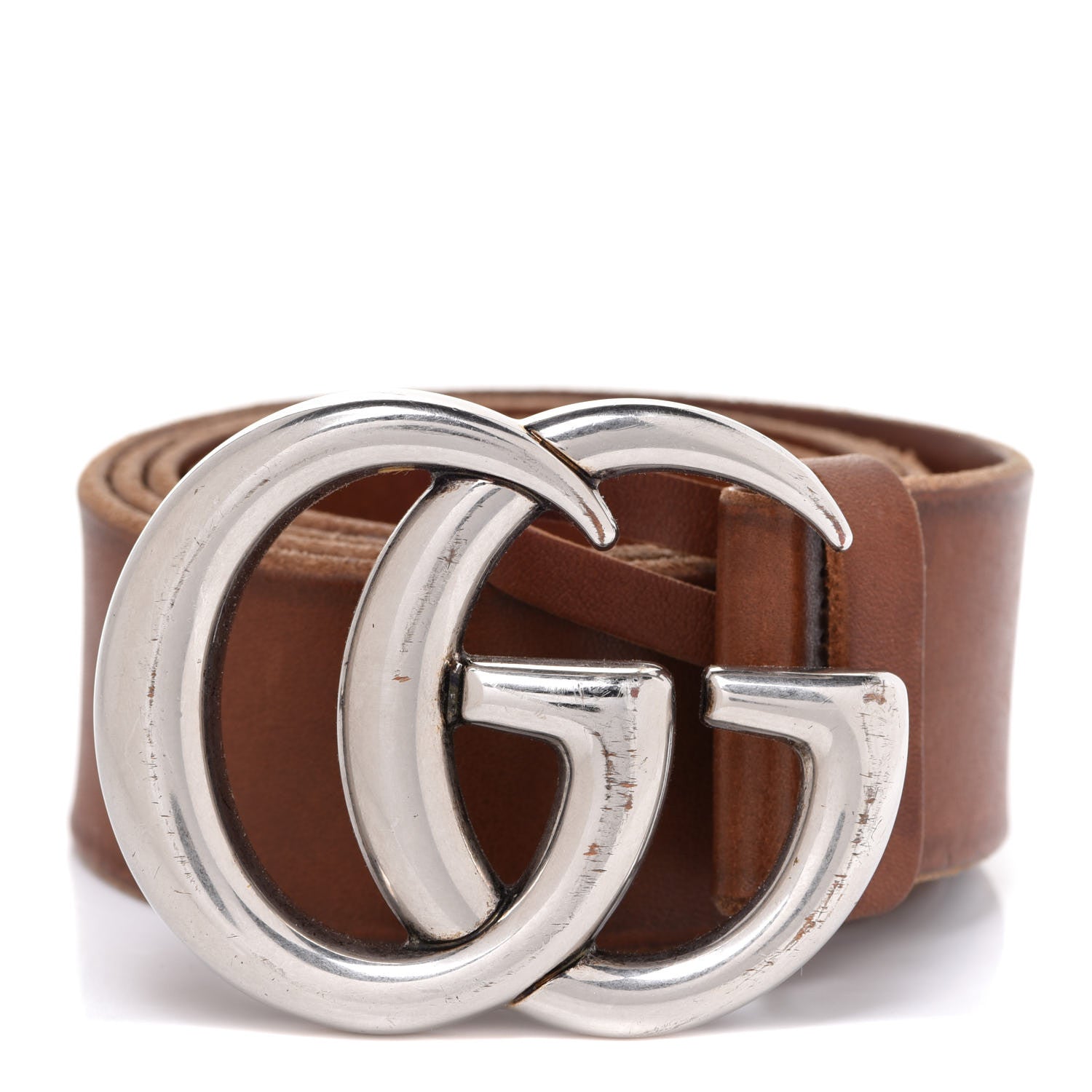 Gucci Cuoio Toscano Nickel Double Double G 40mm Belt 85 34 Cuir 1 of 4