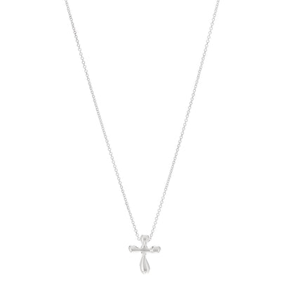 Tiffany Sterling Silver 12mm Elsa Peretti Cross Pendant Necklace 1 of 5