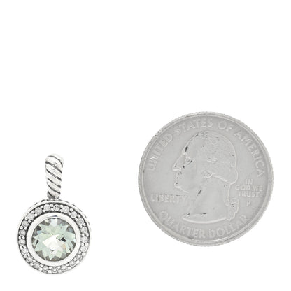 David Yurman Sterling Silver Diamond Prasiolite 8mm Petite Cerise Pendant 2 of 3
