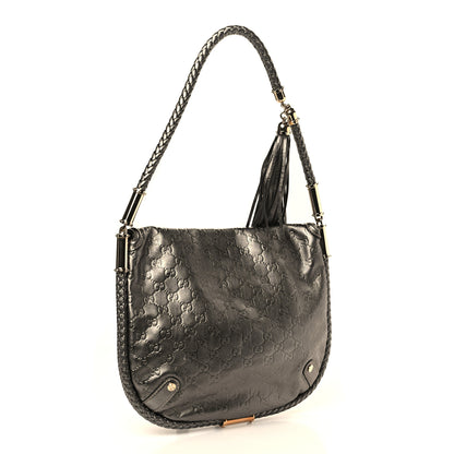 Gucci Guccissima Medium Britt Tassel Shoulder Bag Gunmetal 3 of 9