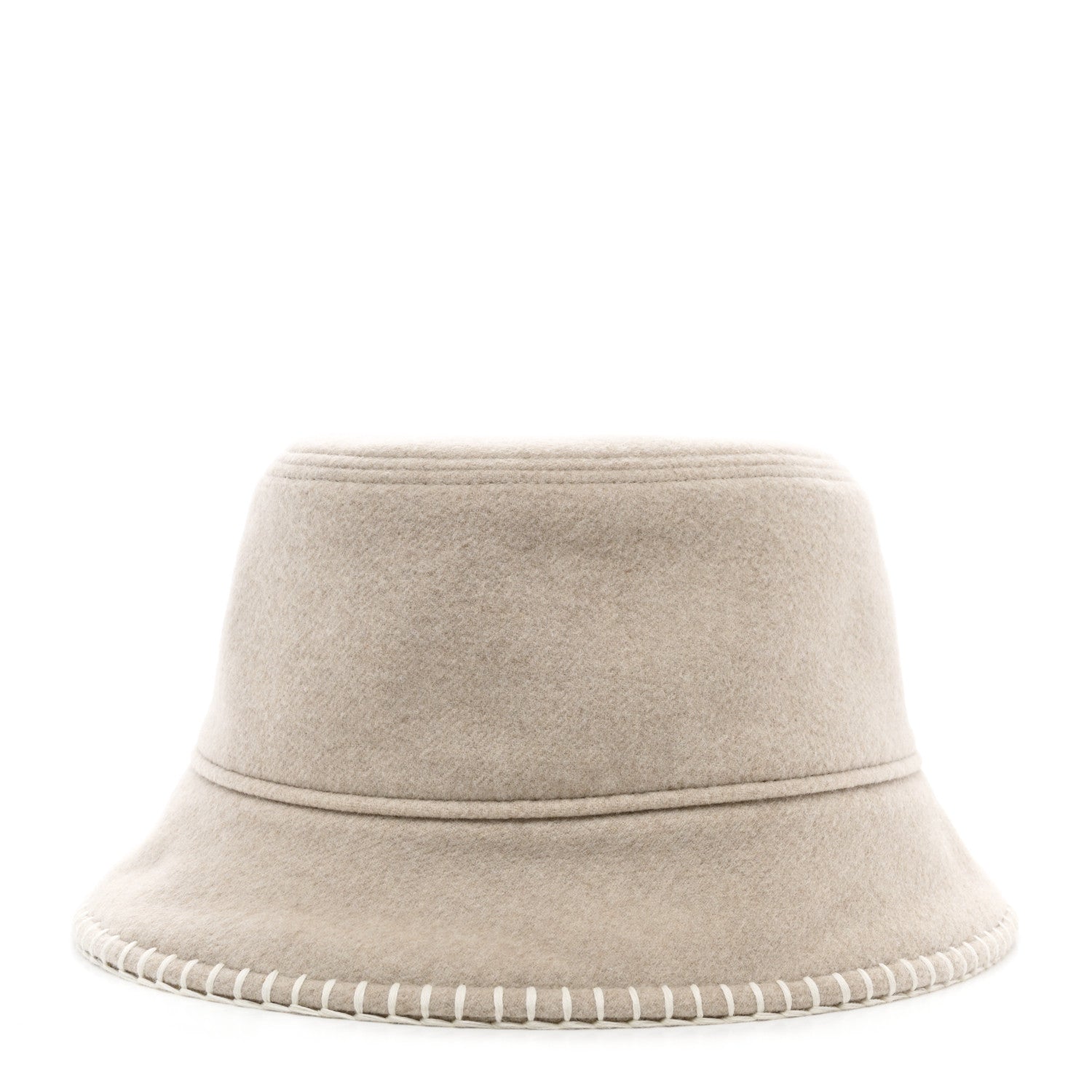 Hermes Wool Cashmere Harper H Point Avalon Bucket Hat 59 Corde Ecru 1 of 8