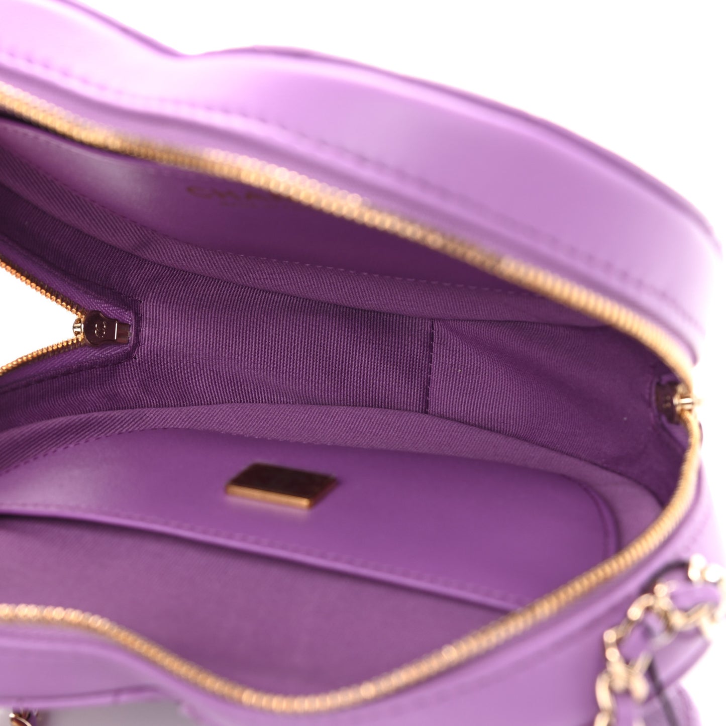 Lambskin Quilted CC In Love Heart Bag Purple