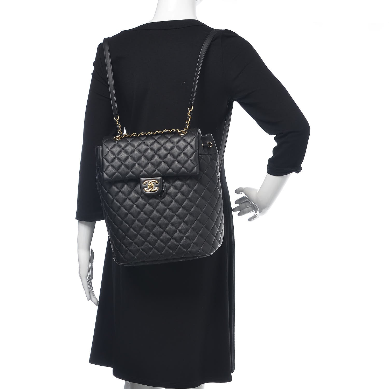 Chanel Lambskin Quilted Large Urban Spirit Backpack Black 2 of 9