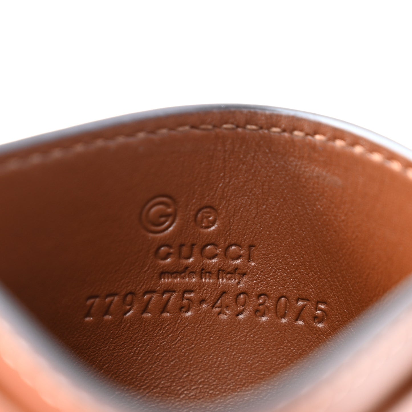 GG Supreme Monogram Calfskin Card Holder Beige Ebony Cuir