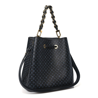 Louis Vuitton Calfskin Nanogram Embossed Neonoe BB Black 3 of 11