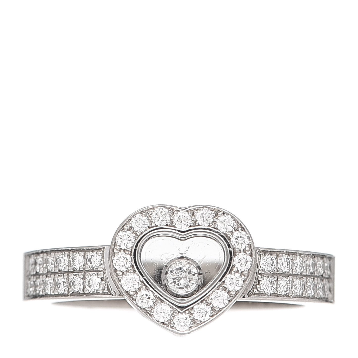 18K White Gold Diamond Happy Heart Ring 53 6.25