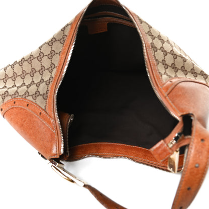 Gucci Monogram Horsebit Glam Hobo Tan 4 of 17