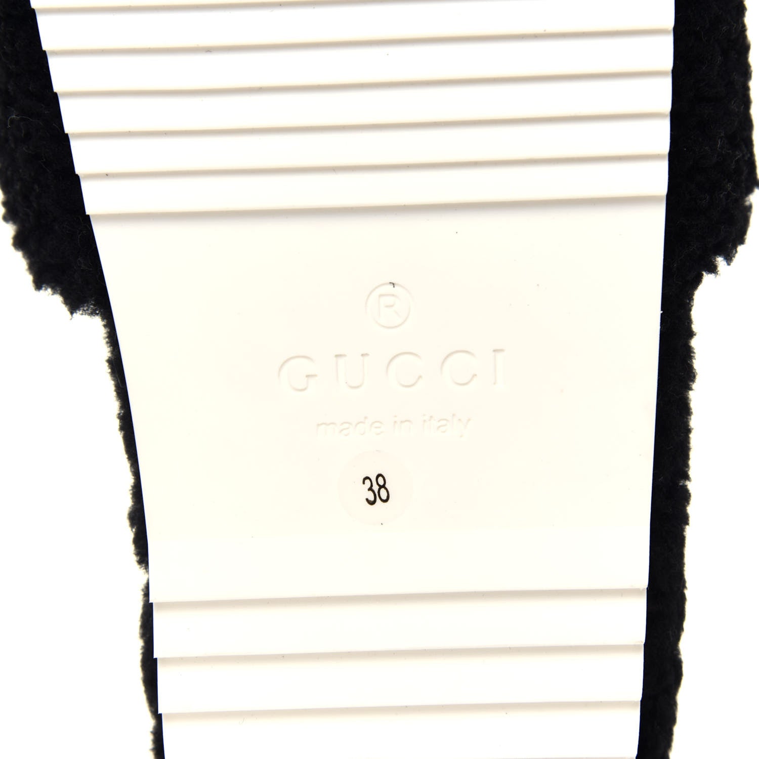 Gucci Merino Interlocking G Slide Sandals 38 Butterscotch Black 6 of 8