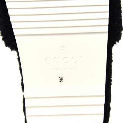 Gucci Merino Interlocking G Slide Sandals 38 Butterscotch Black 6 of 8