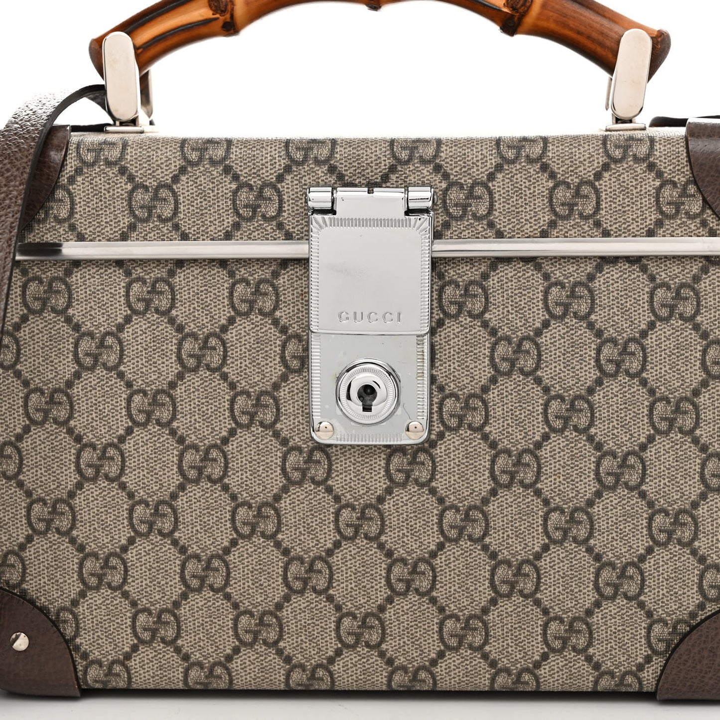 GG Supreme Monogram Globe-Trotter Beauty Case Brown