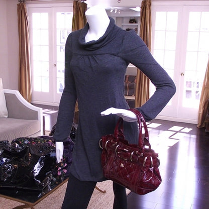 Burberry Patent Quilted Belt Bag Burgundy 2 of 9