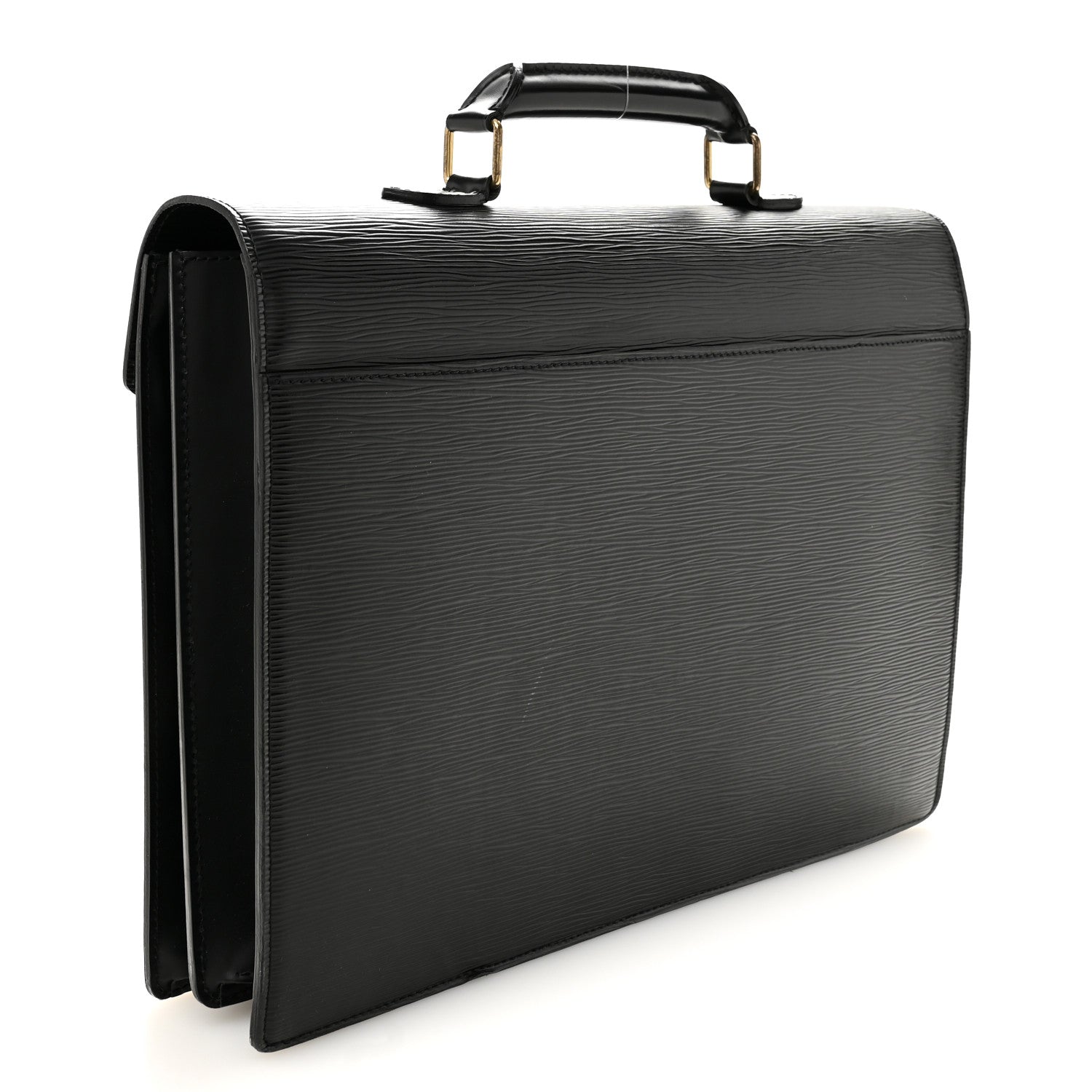 Louis Vuitton Epi Serviette Fermoir Briefcase Black 2 of 11