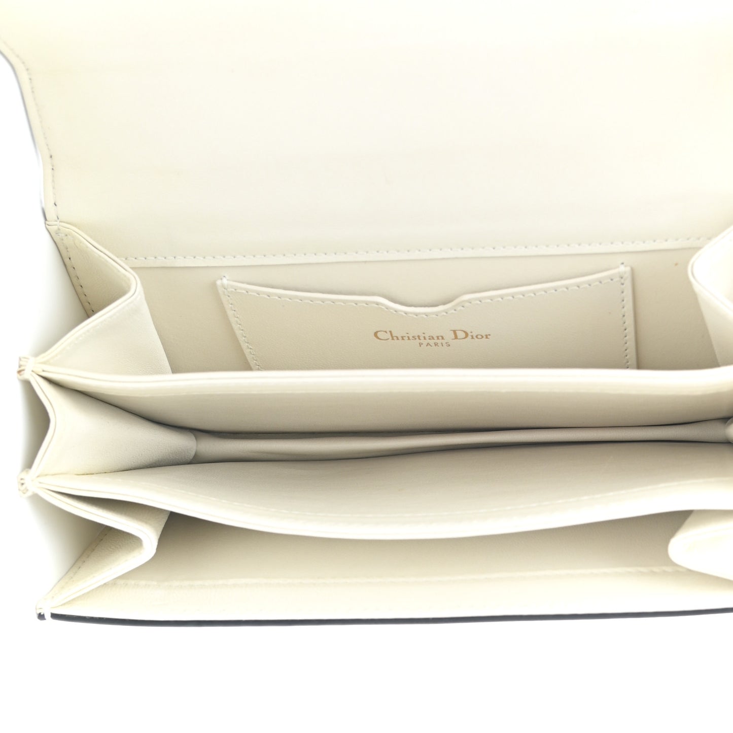 Lambskin Embroidered Le Soleil Tarot Pouch Clutch Latte